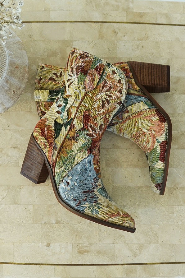 Sorrel Western Floral Bootie