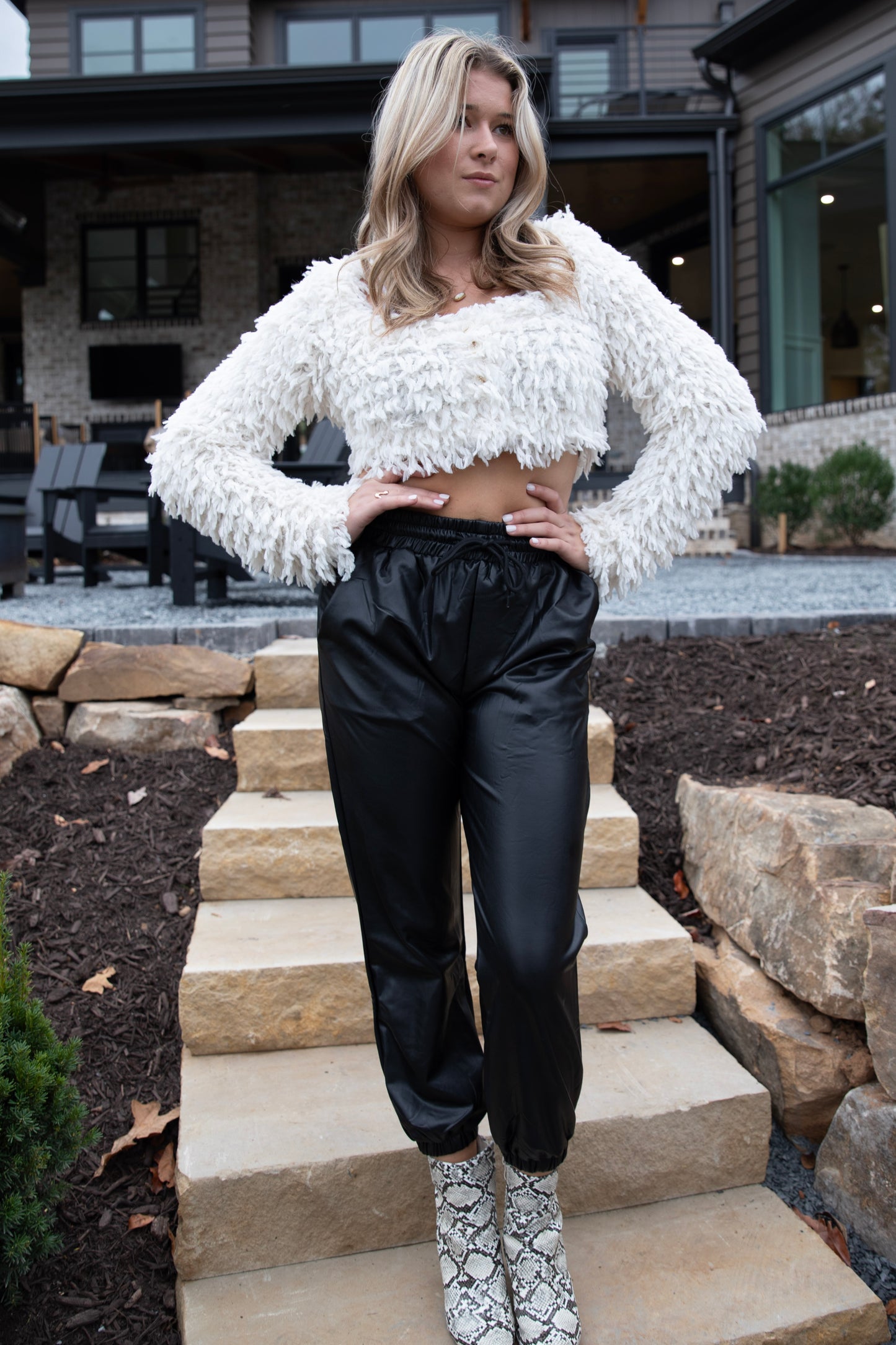 Jayla Faux Leather Joggers