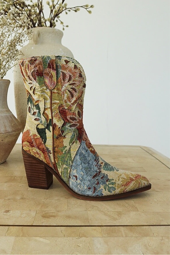 Sorrel Western Floral Bootie