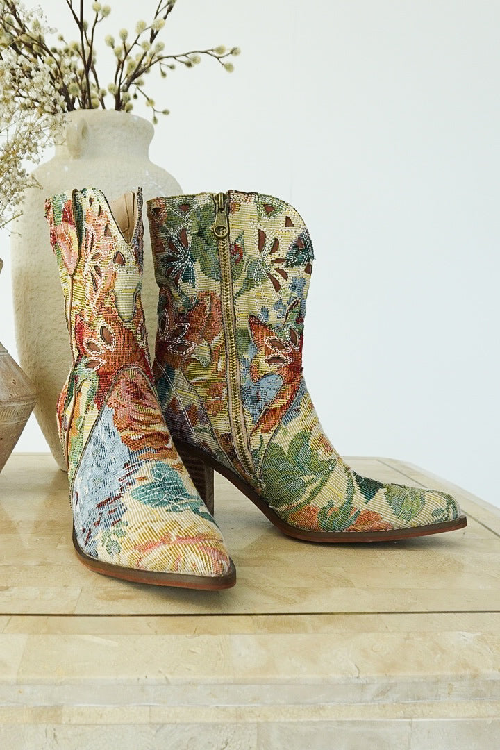 Sorrel Western Floral Bootie