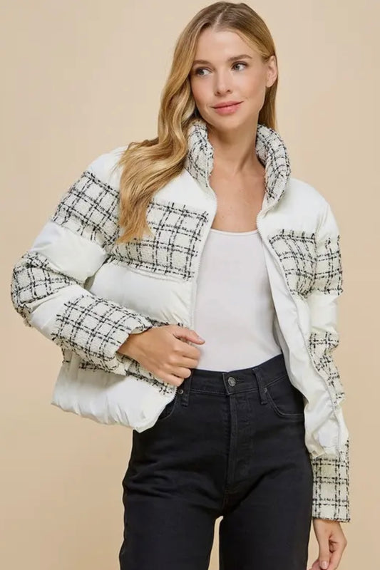 Thea Tweed Puffer Jacket