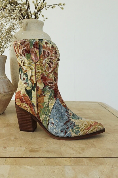 Sorrel Western Floral Bootie