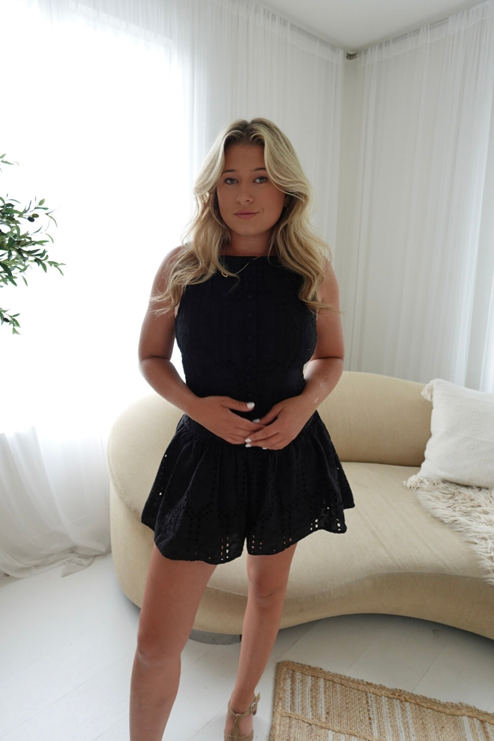 Madeline Romper - Black