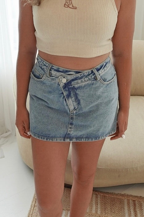 Mina Denim Mini Skort