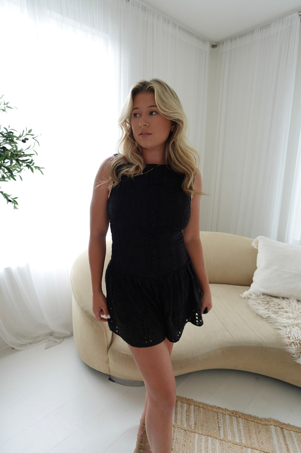 Madeline Romper - Black
