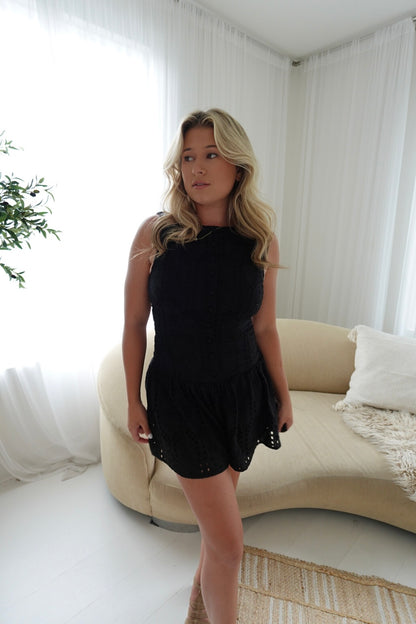 Madeline Romper - Black