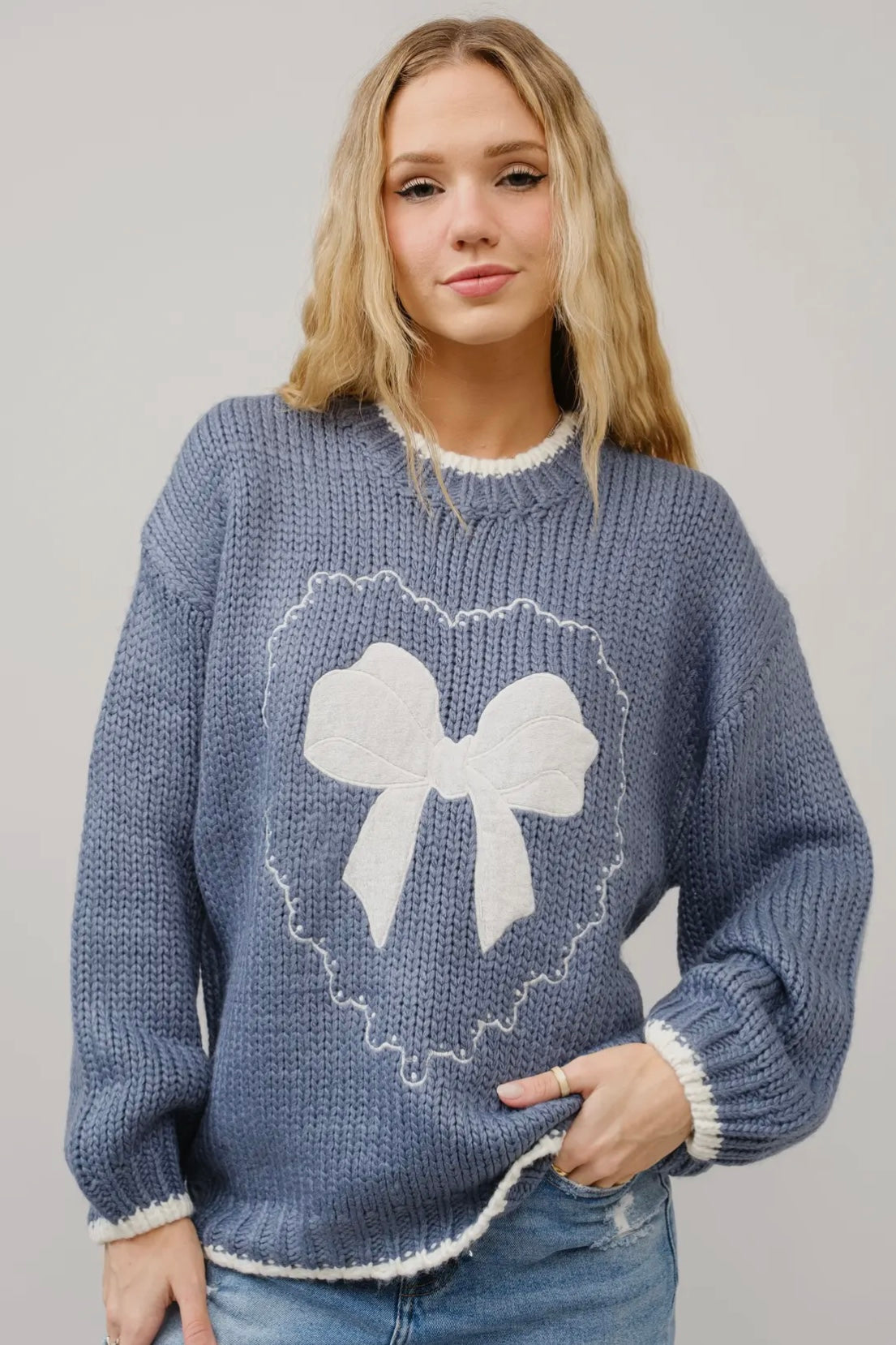 Emerson Embroidered Bow Sweater